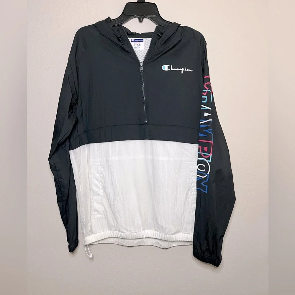 Worn once like brand new Champion half zip wind breaker. - Picture 1 of 2